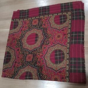 Domanni For Gantos Vintage Fall Winter Scarf EUC Chocolate Brown Burgundy Gold